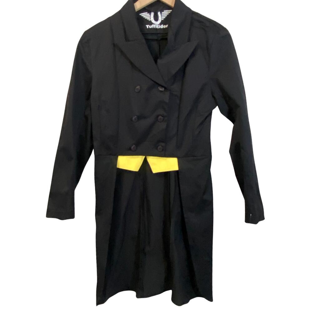 TuffRider NWT Black Shadbelly Equestrian Show Coat Yellow Vest Points Sz L